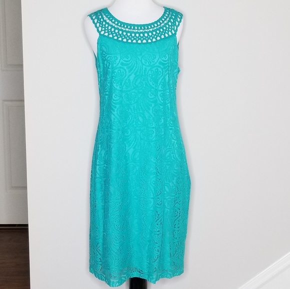 eliza j teal dress
